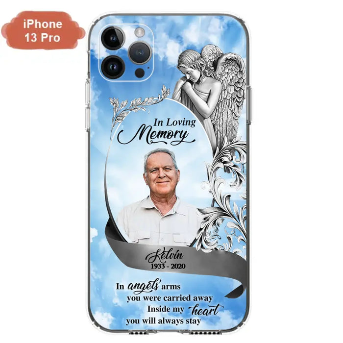 Custom Personalized Memorial Photo Phone Case - Memorial Gift Idea for Family - Inside My Heart You Will Always Stay - Case For iPhone/Samsung