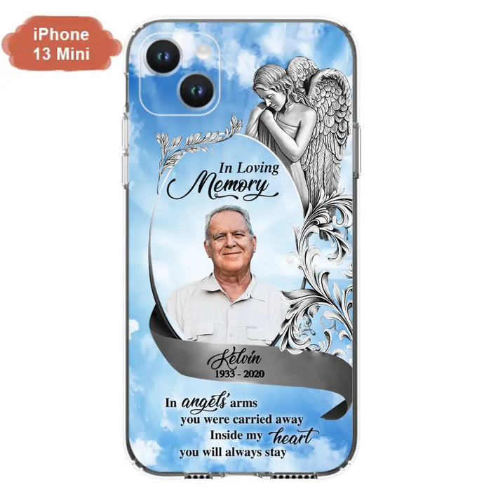 Custom Personalized Memorial Photo Phone Case - Memorial Gift Idea for Family - Inside My Heart You Will Always Stay - Case For iPhone/Samsung