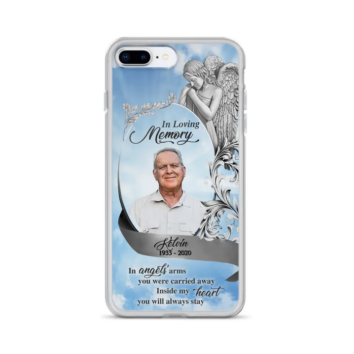 Custom Personalized Memorial Photo Phone Case - Memorial Gift Idea for Family - Inside My Heart You Will Always Stay - Case For iPhone/Samsung