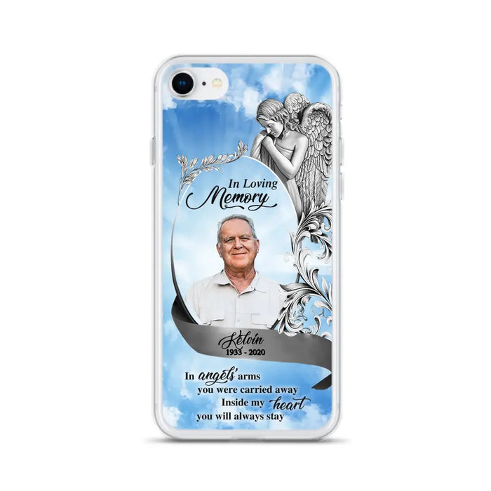 Custom Personalized Memorial Photo Phone Case - Memorial Gift Idea for Family - Inside My Heart You Will Always Stay - Case For iPhone/Samsung