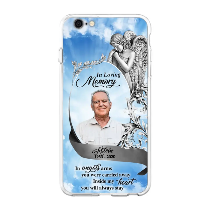 Custom Personalized Memorial Photo Phone Case - Memorial Gift Idea for Family - Inside My Heart You Will Always Stay - Case For iPhone/Samsung