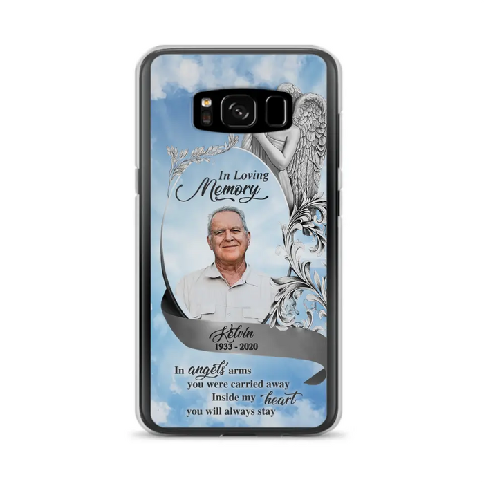 Custom Personalized Memorial Photo Phone Case - Memorial Gift Idea for Family - Inside My Heart You Will Always Stay - Case For iPhone/Samsung