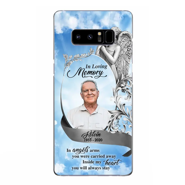 Custom Personalized Memorial Photo Phone Case - Memorial Gift Idea for Family - Inside My Heart You Will Always Stay - Case For iPhone/Samsung