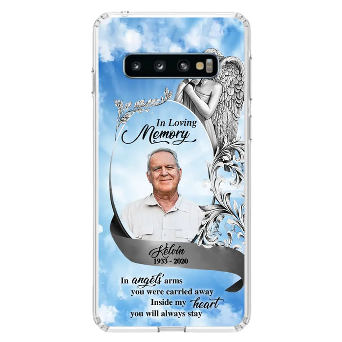 Custom Personalized Memorial Photo Phone Case - Memorial Gift Idea for Family - Inside My Heart You Will Always Stay - Case For iPhone/Samsung