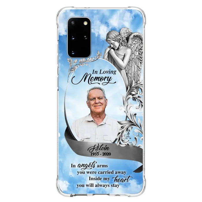 Custom Personalized Memorial Photo Phone Case - Memorial Gift Idea for Family - Inside My Heart You Will Always Stay - Case For iPhone/Samsung