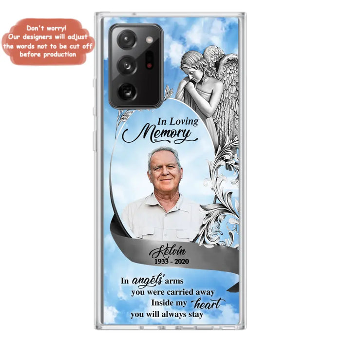 Custom Personalized Memorial Photo Phone Case - Memorial Gift Idea for Family - Inside My Heart You Will Always Stay - Case For iPhone/Samsung