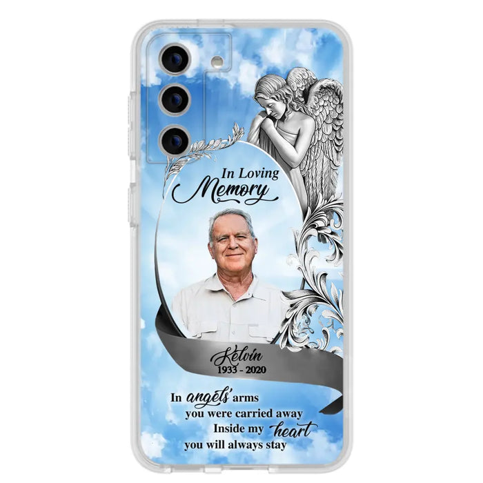 Custom Personalized Memorial Photo Phone Case - Memorial Gift Idea for Family - Inside My Heart You Will Always Stay - Case For iPhone/Samsung