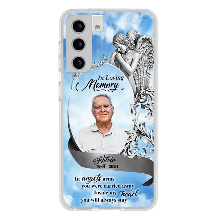 Custom Personalized Memorial Photo Phone Case - Memorial Gift Idea for Family - Inside My Heart You Will Always Stay - Case For iPhone/Samsung