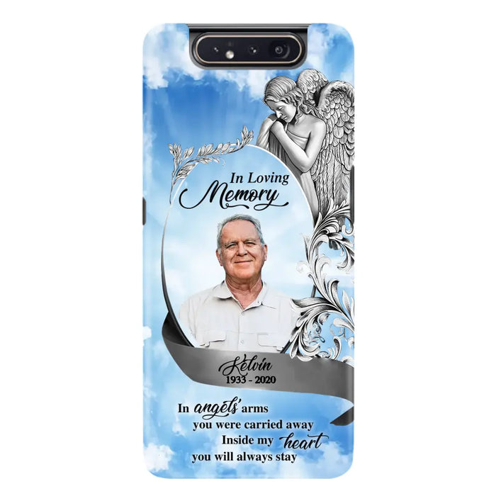 Custom Personalized Memorial Photo Phone Case - Memorial Gift Idea for Family - Inside My Heart You Will Always Stay - Case For iPhone/Samsung