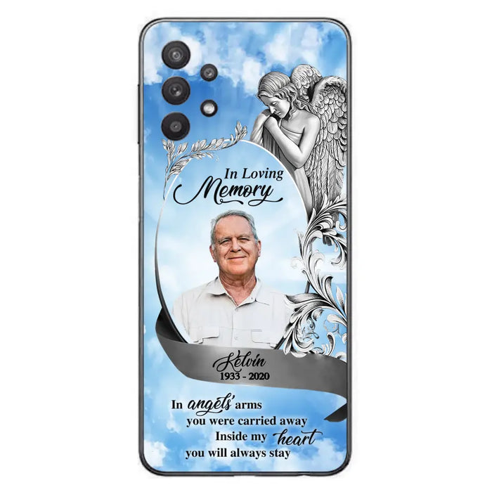 Custom Personalized Memorial Photo Phone Case - Memorial Gift Idea for Family - Inside My Heart You Will Always Stay - Case For iPhone/Samsung