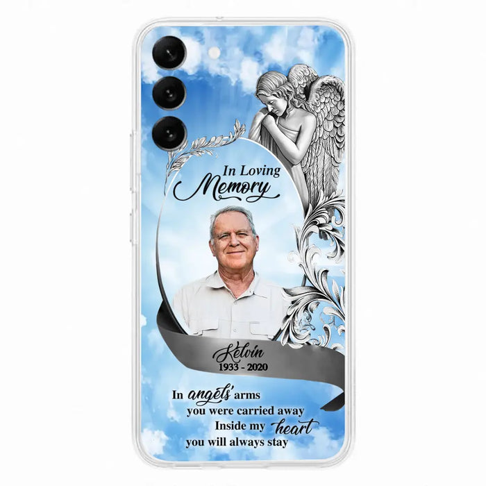 Custom Personalized Memorial Photo Phone Case - Memorial Gift Idea for Family - Inside My Heart You Will Always Stay - Case For iPhone/Samsung