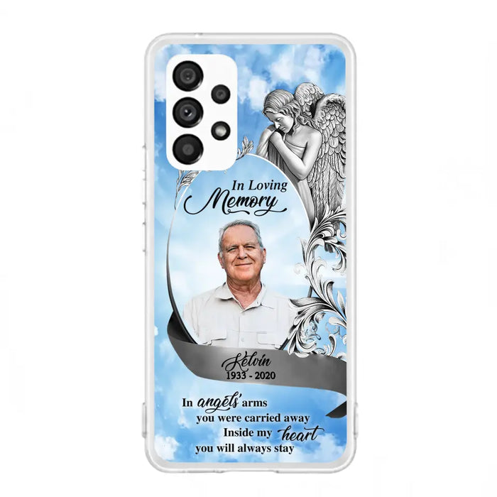 Custom Personalized Memorial Photo Phone Case - Memorial Gift Idea for Family - Inside My Heart You Will Always Stay - Case For iPhone/Samsung