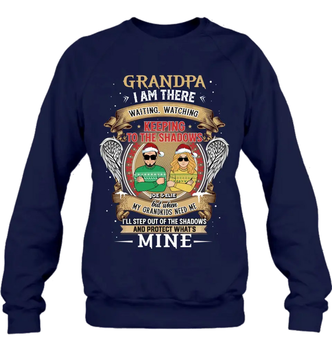 Custom Personalized Grandpa Shirt/ Hoodie - Christmas Gift Idea For Grandpa From Grandkids - Grandpa I Am There Waiting