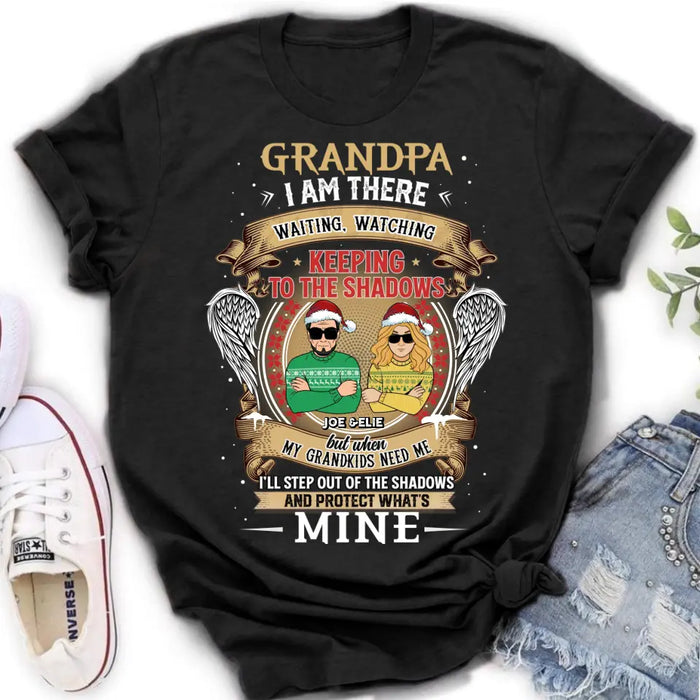 Custom Personalized Grandpa Shirt/ Hoodie - Christmas Gift Idea For Grandpa From Grandkids - Grandpa I Am There Waiting