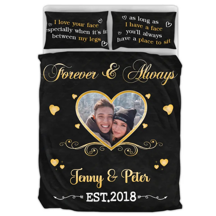 Custom Personalized Couple Quilt Bed Sets - Gift Idea For Him/Her - Forever & Always