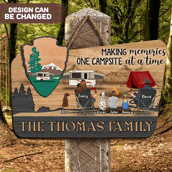 Custom Personalized Camping Wooden Sign - Gift Idea For Camping Lovers/ Couple/ Family - Making Memories One Campsite At A Time