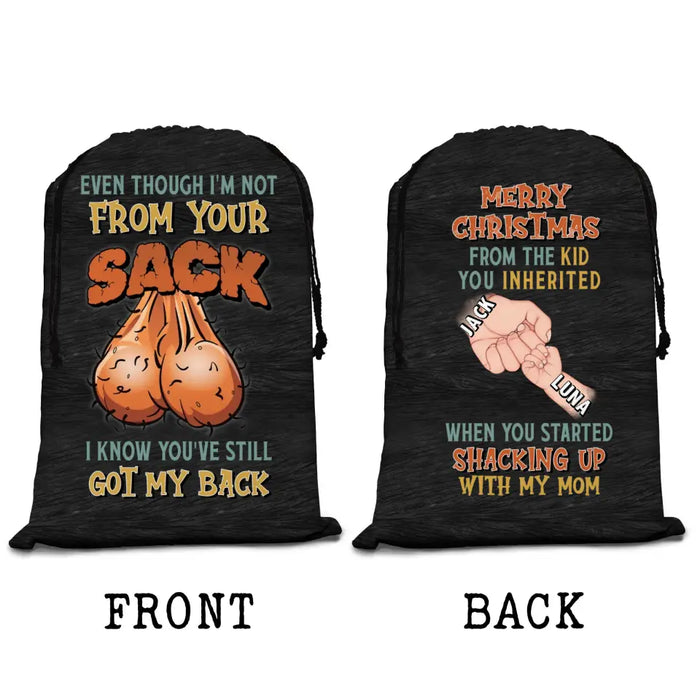 Custom Personalized Dad Santa Sack - Christmas Gift Idea For Dad - Upto 6 Kids - Merry Christmas From The Kid You Inherited
