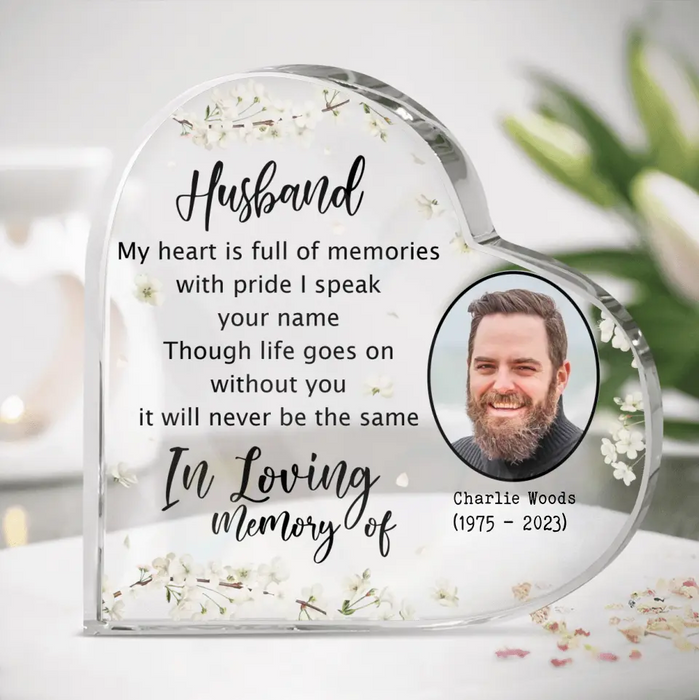 Custom Personalized Widow Crystal Heart - Memorial Gift Idea - My Heart Is Full Of Memories