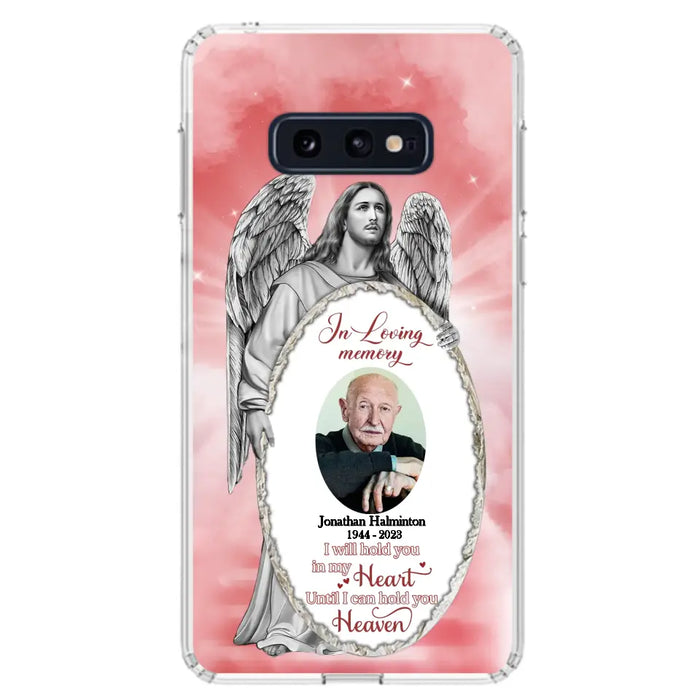 Custom Personalized Jesus Christ Memorial Photo Phone Case - Memorial Gift Idea For Family Member - I Will Hold You in My Heart Until I Can Hold You in Heaven - Case For iPhone/Samsung