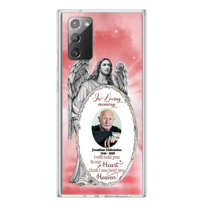 Custom Personalized Jesus Christ Memorial Photo Phone Case - Memorial Gift Idea For Family Member - I Will Hold You in My Heart Until I Can Hold You in Heaven - Case For iPhone/Samsung