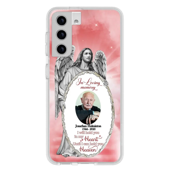 Custom Personalized Jesus Christ Memorial Photo Phone Case - Memorial Gift Idea For Family Member - I Will Hold You in My Heart Until I Can Hold You in Heaven - Case For iPhone/Samsung