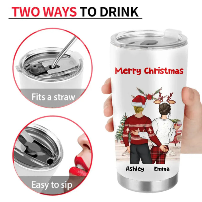 Personalized Christmas Couple Tumbler - Christmas Gift Idea For Couple - Congrats On Having The Best Wife Ever