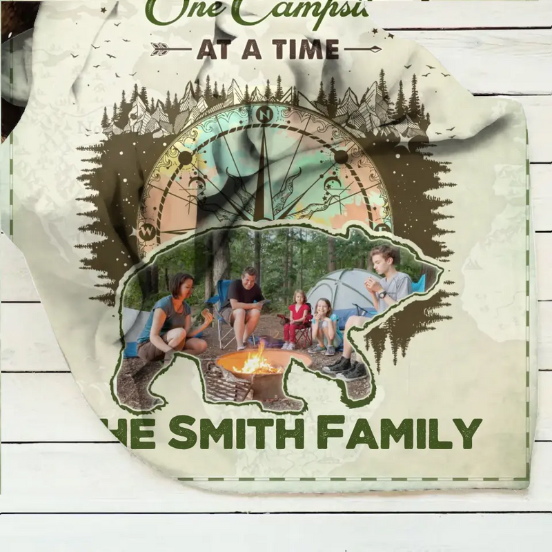 Personalized Camping Upload Photo Fleece Throw Blanket/Quilt - Gift Idea For Camping Lovers - Making Memories One Campsite At A Time