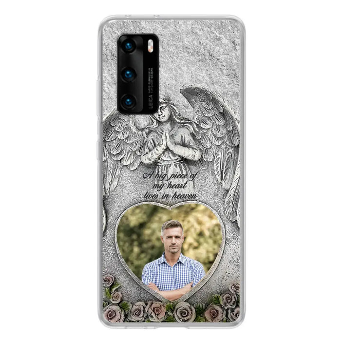 Custom Personalized Memorial Photo Phone Case - Memorial Gift Idea For Family Member - A Big Piece Of My Heart Lives In Heaven - Case For Xiaomi/ Oppo/ Huawei