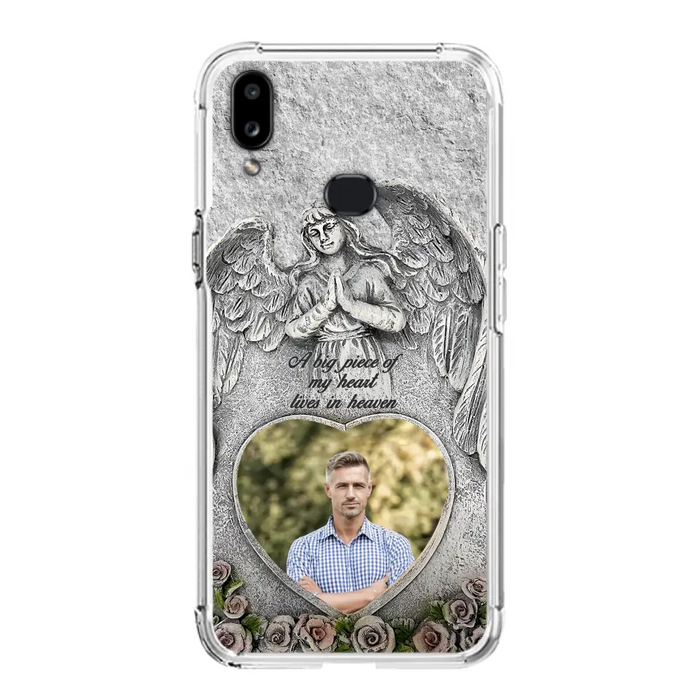 Custom Personalized Memorial Photo Phone Case - Memorial Gift Idea For Family Member - A Big Piece Of My Heart Lives In Heaven - Case For iPhone/Samsung