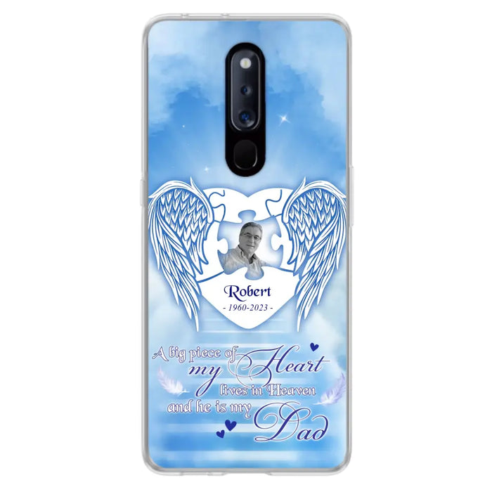 Custom Personalized Memorial Photo Phone Case - Memorial Gift Idea For Family - A Big Piece Of My Heart Lives In Heaven And He Is My Dad -  Case For Oppo/ Xiaomi/ Huawei