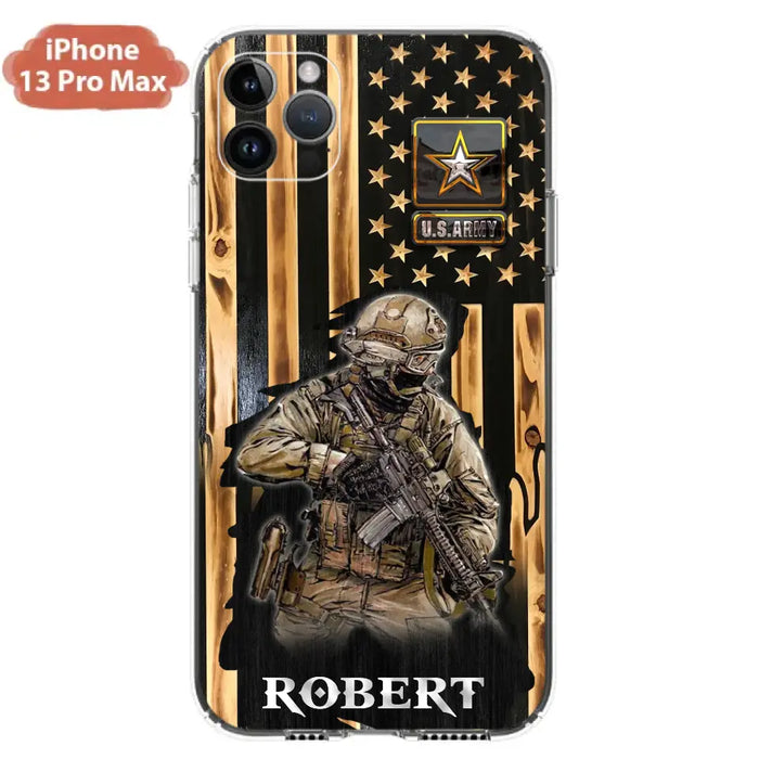 Custom Personalized Veteran US Flag Phone Case - Gift Idea For Veteran/ Soldier - Case For iPhone/ Samsung