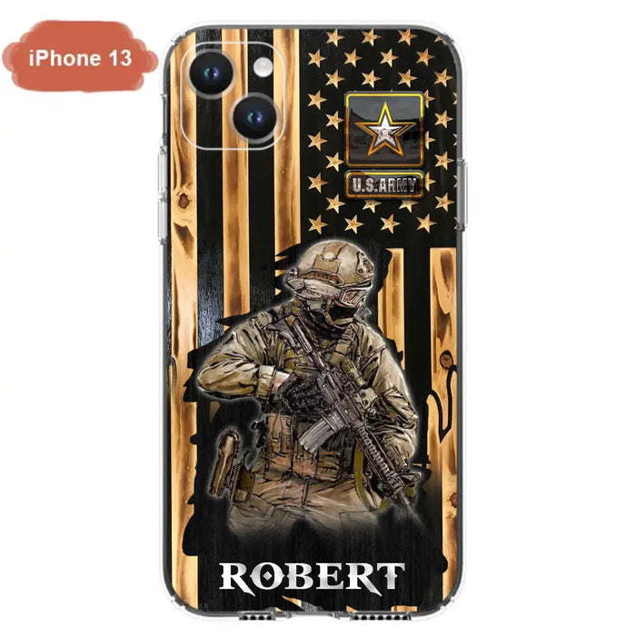 Custom Personalized Veteran US Flag Phone Case - Gift Idea For Veteran/ Soldier - Case For iPhone/ Samsung