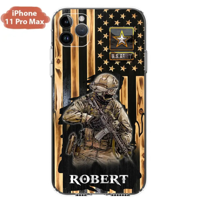 Custom Personalized Veteran US Flag Phone Case - Gift Idea For Veteran/ Soldier - Case For iPhone/ Samsung