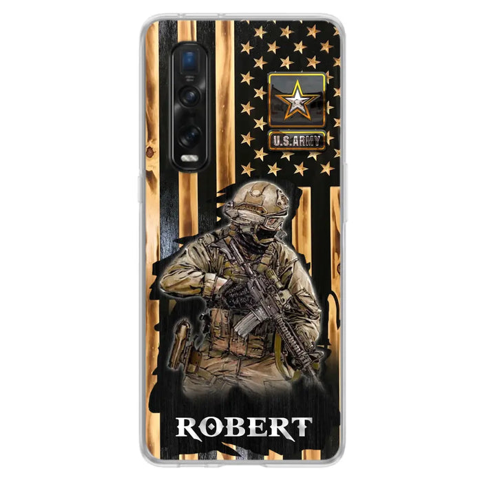 Custom Personalized Veteran US Flag Phone Case - Gift Idea For Veteran/ Soldier - Case For Xiaomi/ Oppo/ Huawei