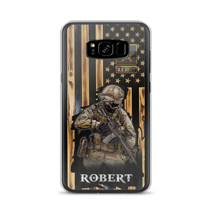 Custom Personalized Veteran US Flag Phone Case - Gift Idea For Veteran/ Soldier - Case For iPhone/ Samsung