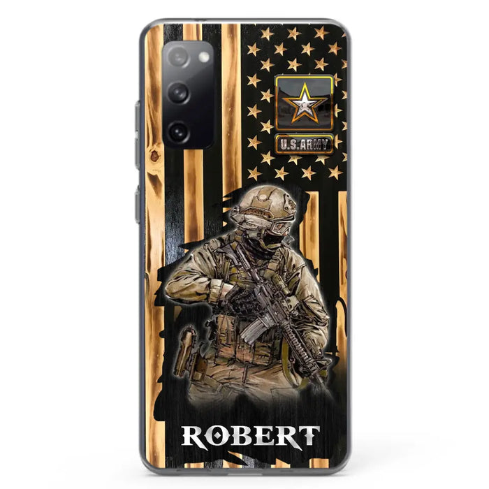 Custom Personalized Veteran US Flag Phone Case - Gift Idea For Veteran/ Soldier - Case For iPhone/ Samsung