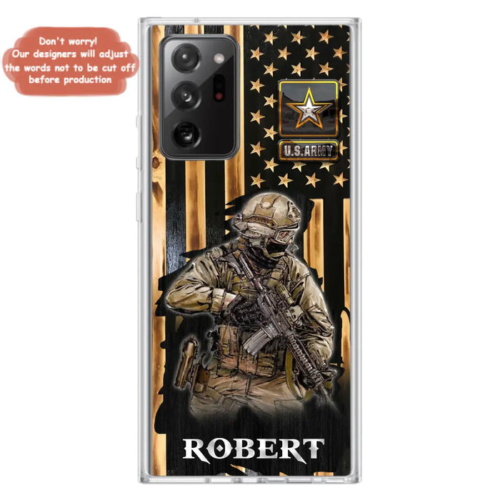 Custom Personalized Veteran US Flag Phone Case - Gift Idea For Veteran/ Soldier - Case For iPhone/ Samsung