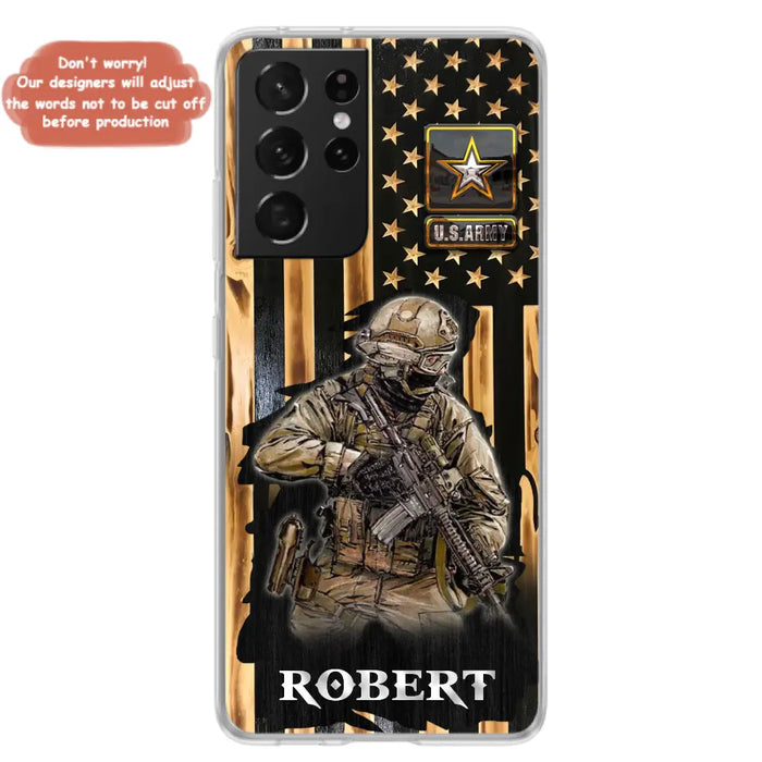 Custom Personalized Veteran US Flag Phone Case - Gift Idea For Veteran/ Soldier - Case For iPhone/ Samsung