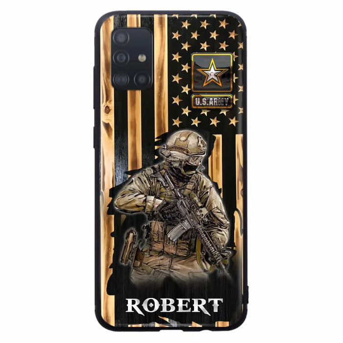 Custom Personalized Veteran US Flag Phone Case - Gift Idea For Veteran/ Soldier - Case For iPhone/ Samsung