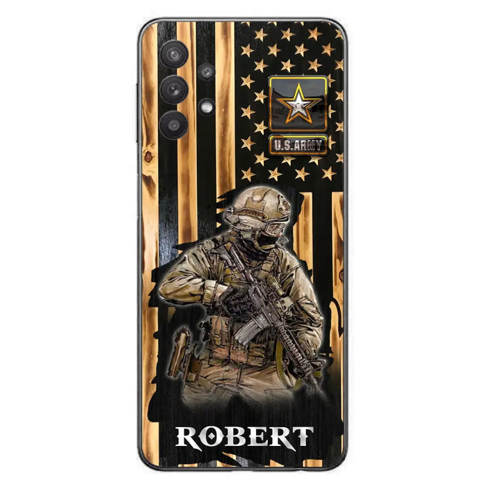 Custom Personalized Veteran US Flag Phone Case - Gift Idea For Veteran/ Soldier - Case For iPhone/ Samsung