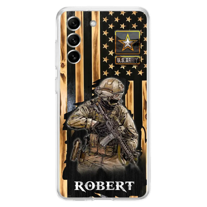 Custom Personalized Veteran US Flag Phone Case - Gift Idea For Veteran/ Soldier - Case For iPhone/ Samsung