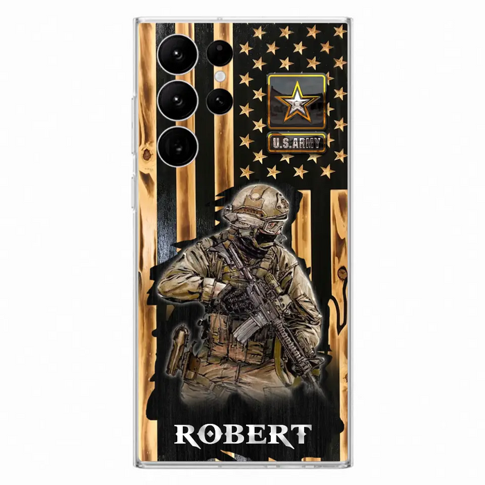 Custom Personalized Veteran US Flag Phone Case - Gift Idea For Veteran/ Soldier - Case For iPhone/ Samsung