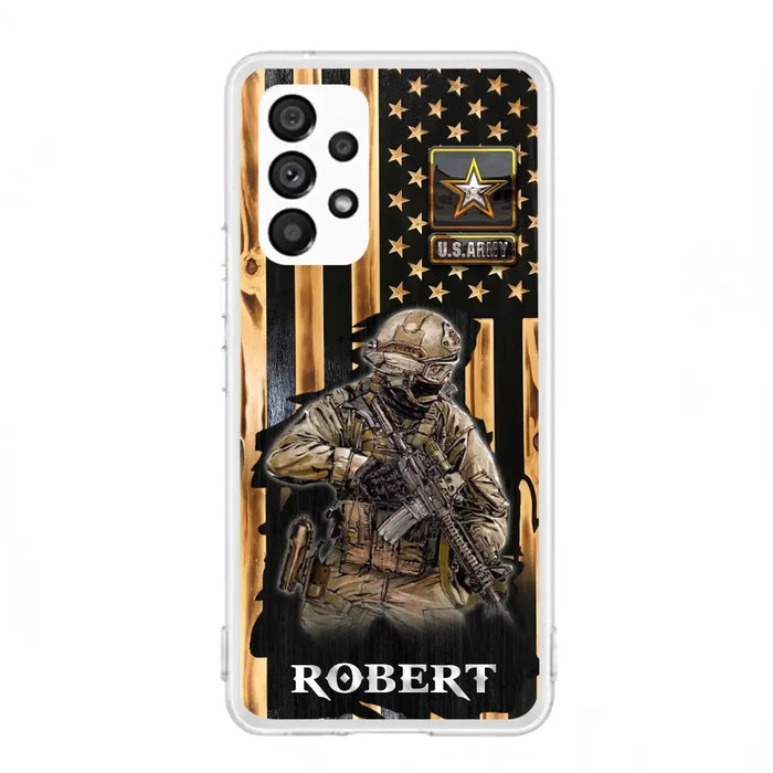 Custom Personalized Veteran US Flag Phone Case - Gift Idea For Veteran/ Soldier - Case For iPhone/ Samsung