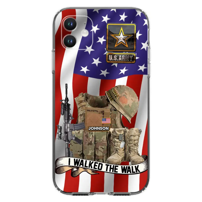 Custom Personalized Veteran US Flag Phone Case - Gift Idea For Veteran - Case For iPhone/ Samsung - I Walked The Walk