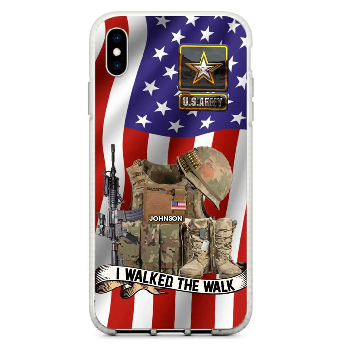 Custom Personalized Veteran US Flag Phone Case - Gift Idea For Veteran - Case For iPhone/ Samsung - I Walked The Walk