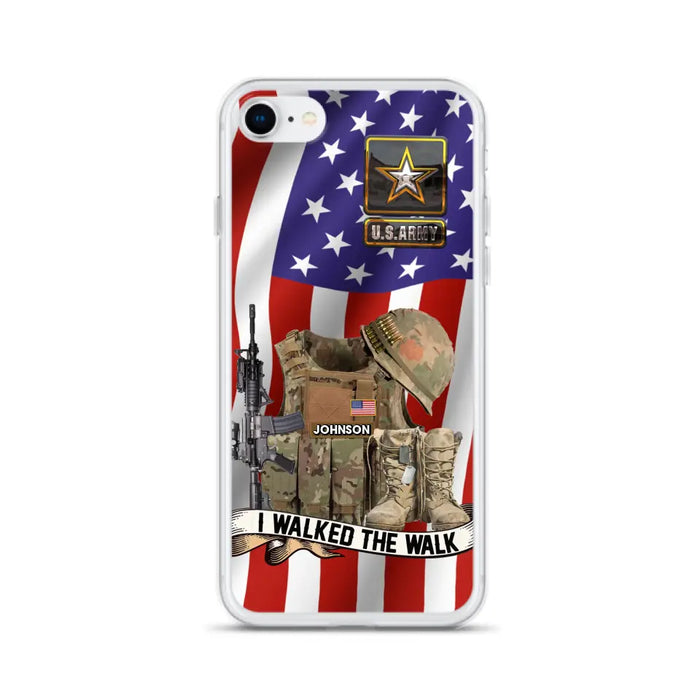 Custom Personalized Veteran US Flag Phone Case - Gift Idea For Veteran - Case For iPhone/ Samsung - I Walked The Walk