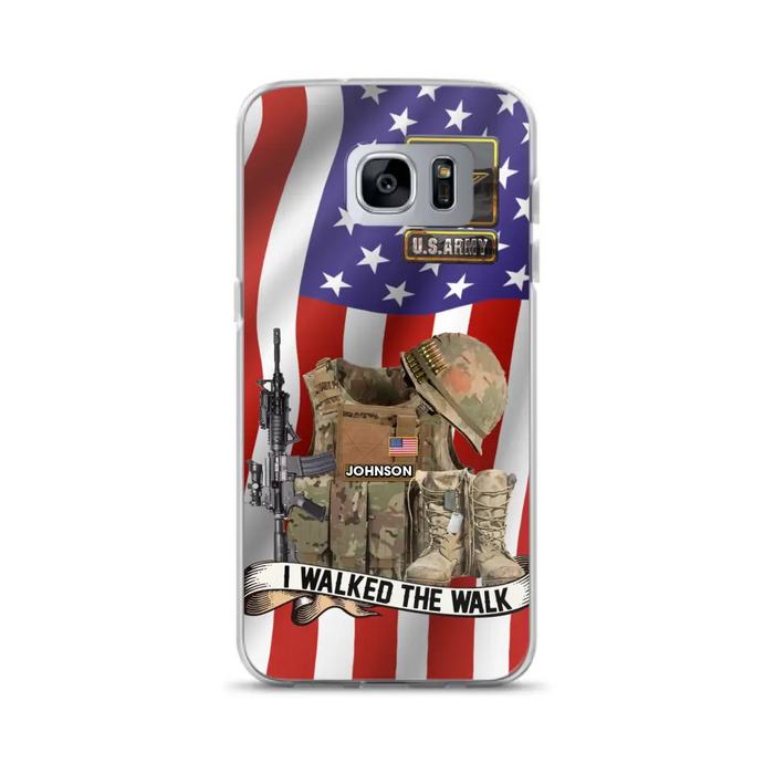 Custom Personalized Veteran US Flag Phone Case - Gift Idea For Veteran - Case For iPhone/ Samsung - I Walked The Walk