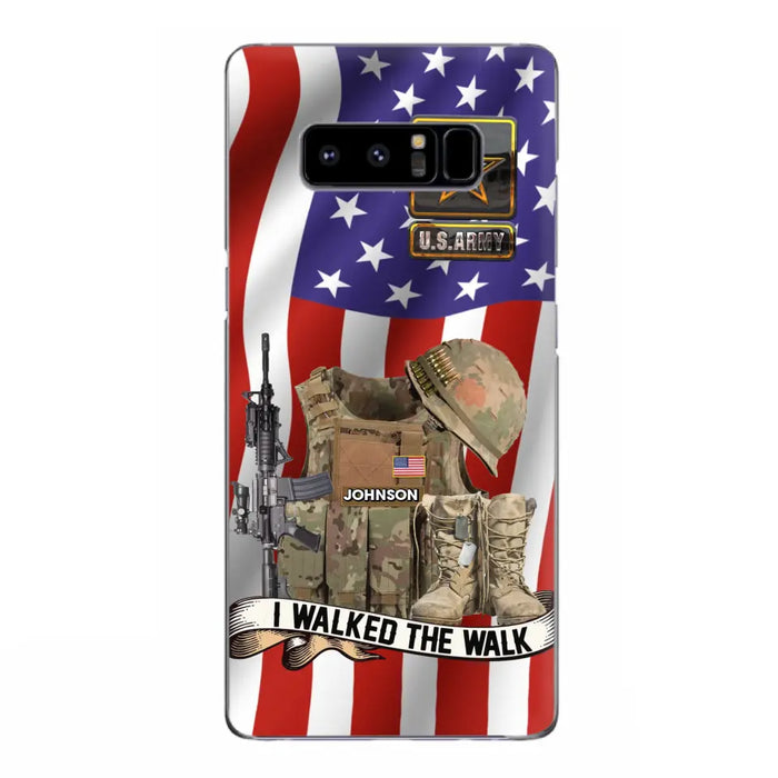 Custom Personalized Veteran US Flag Phone Case - Gift Idea For Veteran - Case For iPhone/ Samsung - I Walked The Walk