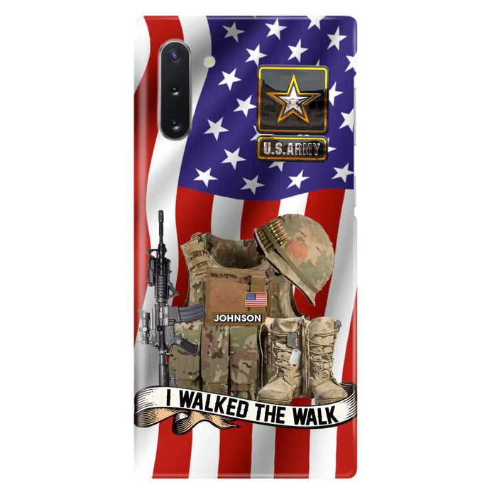 Custom Personalized Veteran US Flag Phone Case - Gift Idea For Veteran - Case For iPhone/ Samsung - I Walked The Walk