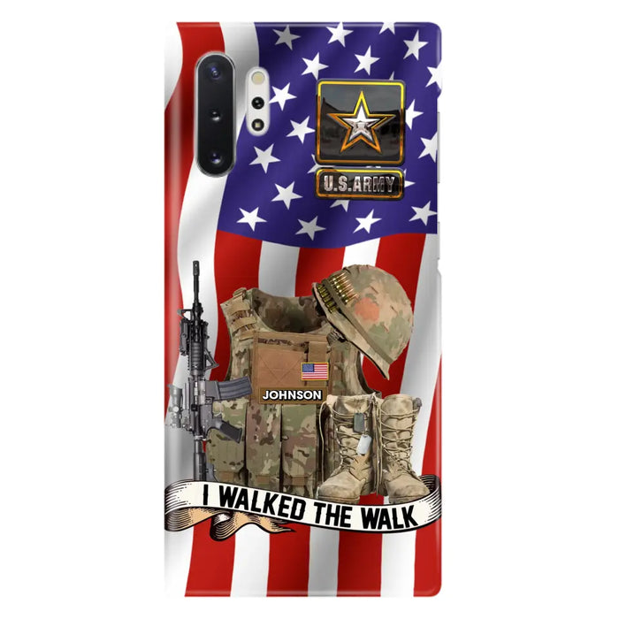 Custom Personalized Veteran US Flag Phone Case - Gift Idea For Veteran - Case For iPhone/ Samsung - I Walked The Walk